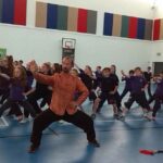 Tai chi class in hall