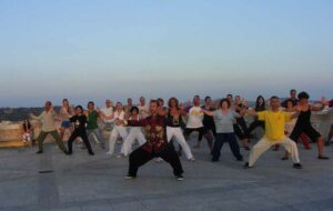 Niall taking Tai Chi classes outside in Brazil